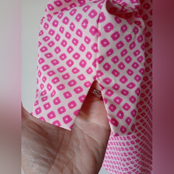 Michelle McDowell Pink & White Blouse Size Medium - Picture 6 of 11